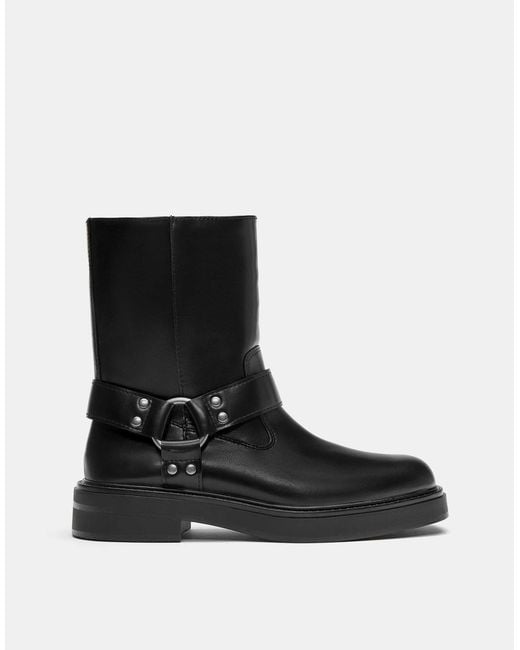 Bottines chelsea style motard Pull&Bear pour homme en coloris Black