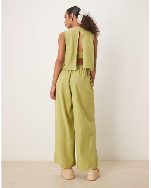 ASOS Gelaagde Jumpsuit Met Open Achterkant in het Green
