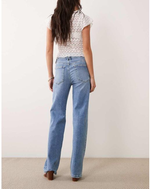 GOOD AMERICAN Blue Good Waist Soft Tech True Straight Jeans