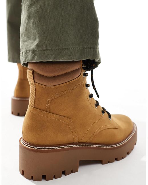 Bottines plates cuir marron stradivarius deals