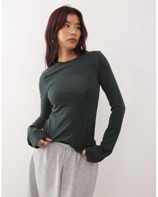 Weekday Gray Fitted Long Sleeve Tee