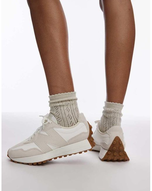 New Balance White 327 Trainers