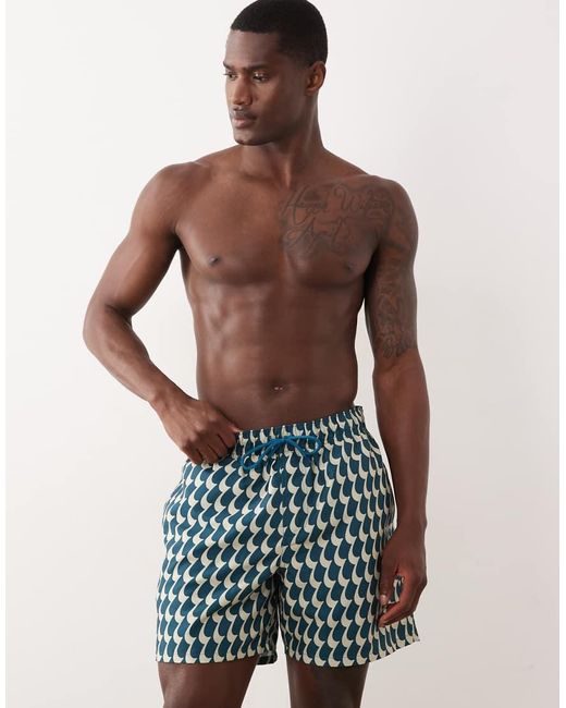 ASOS Blue Mid-length Swim Shorts for men