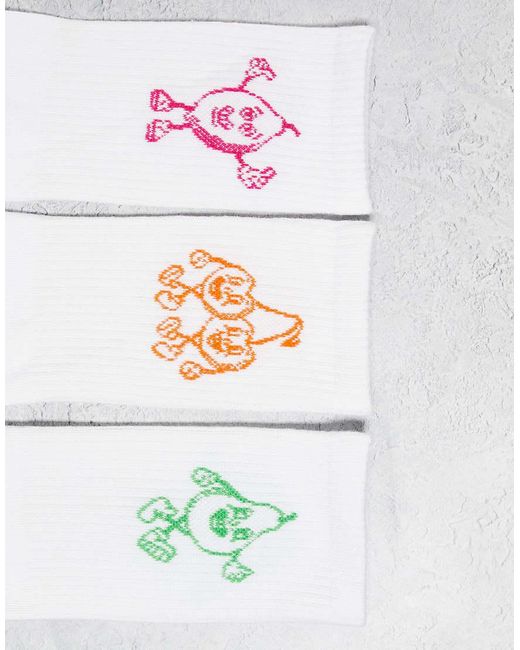 Jack & Jones White 3 Pack Fruit Print Socks for men