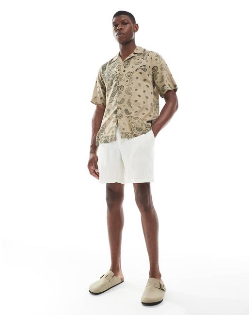 Camisa Beis Con Estampado De Cachemir Y Cuello De Solapas De -Neutro Only & Sons de hombre de color Metallic