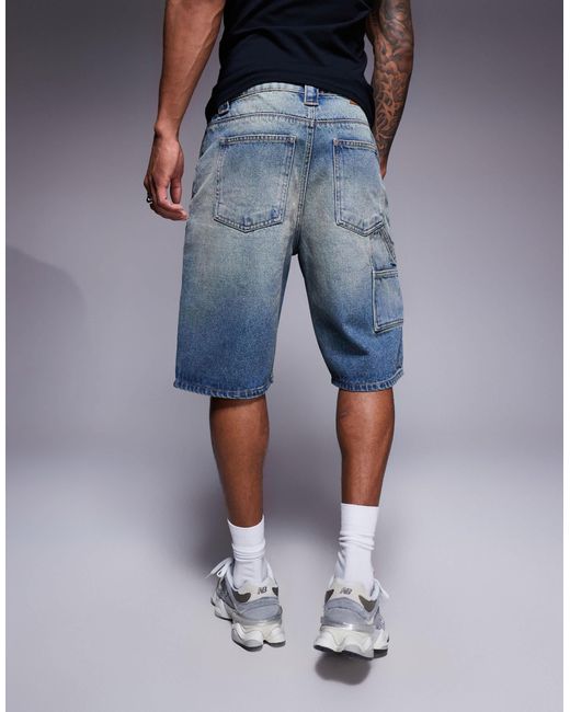 Good For Nothing – skater-carpenter-shorts in Blue für Herren