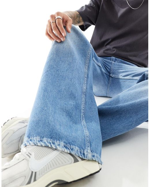 ASOS Blue Wide Flare Jeans for men