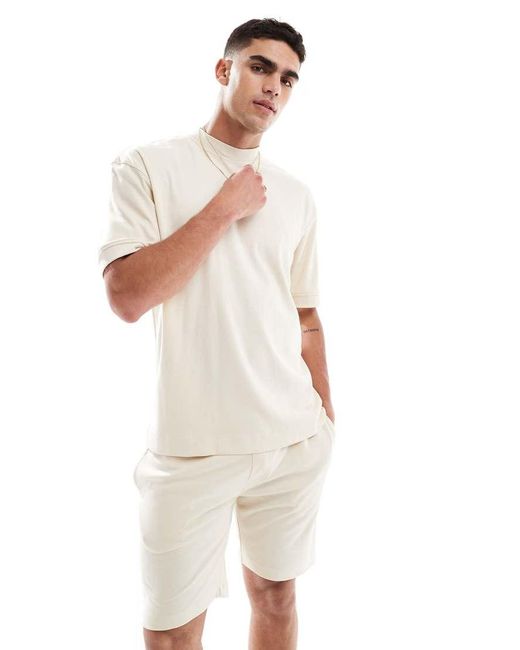 Brave Soul White Cotton Blend T-shirt And Shorts Co-ord Set