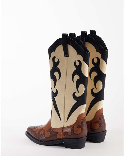 Public Desire Brown Celia Western Boots