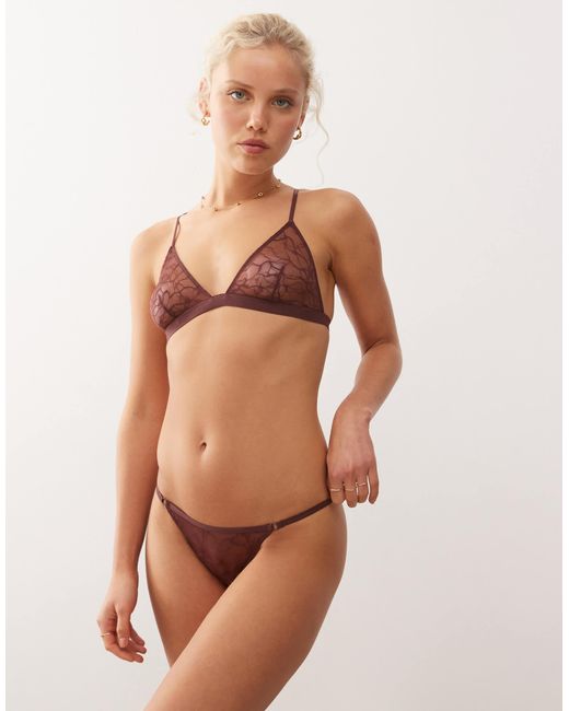 Weekday Natural Lace Triangle Bra