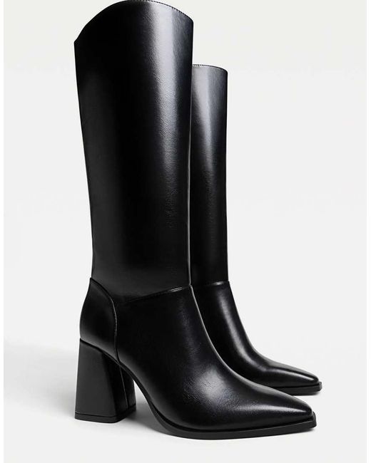 Stradivarius Laarzen Met Hoge Hak in het Black
