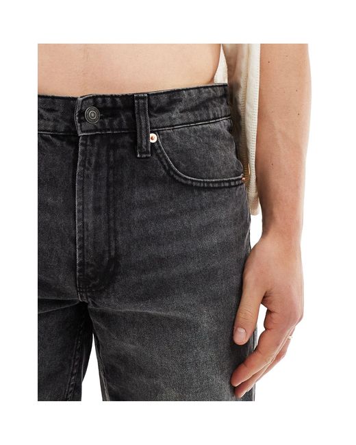 Short en jean coupe ample - noir délavé Only & Sons pour homme en coloris Blue