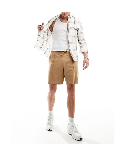 Pantalones cortos medio con pinzas New Look de hombre de color White
