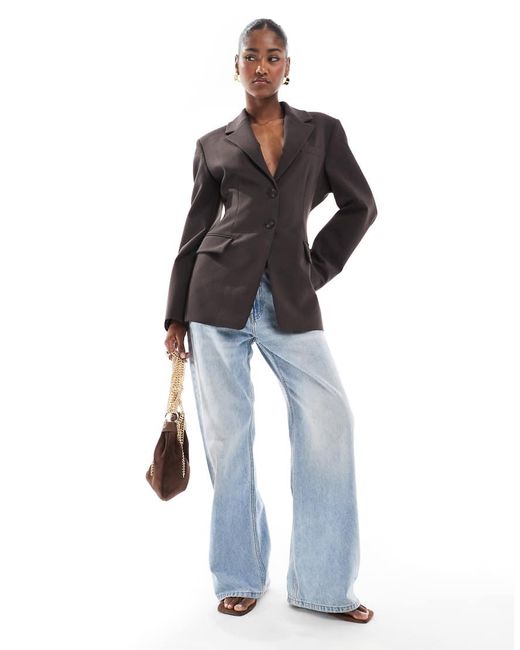 Blazer Stretto di ASOS in Black