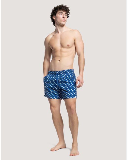 Apreslife Blue Puffins Swim Shorts for men