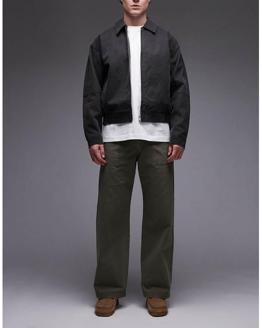 DOUBLE A by WOOD WOOD Black Heino Straight Leg Trousers for men