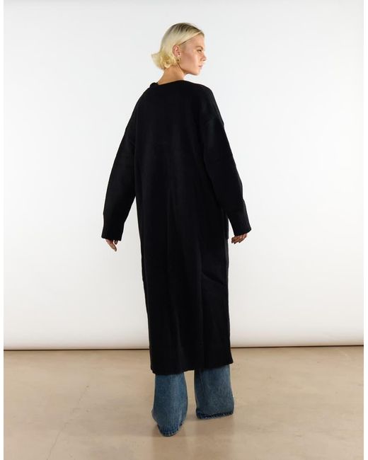Glamorous Black Long Cardigan With Pocket