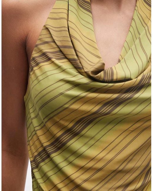 Reclaimed Vintage White Stripe Slinky Halter Top