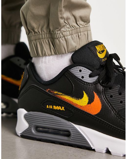 Nike Air Max - 90 - Sneakers Met Dubbele Gespoten Swoosh-logo in het Zwart  voor heren | Lyst NL