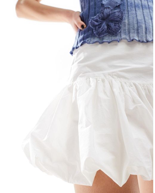 Weekday Blue Netty Volume Mini Skirt