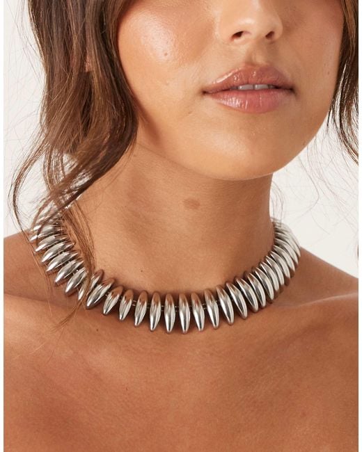 ASOS Brown Short Necklace With Abstract Links