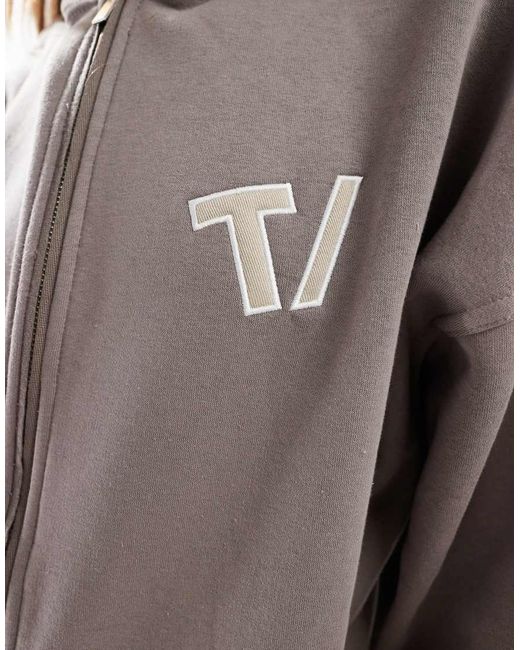 Felpa Con Cappuccio Oversize Con Zip di Tala in White