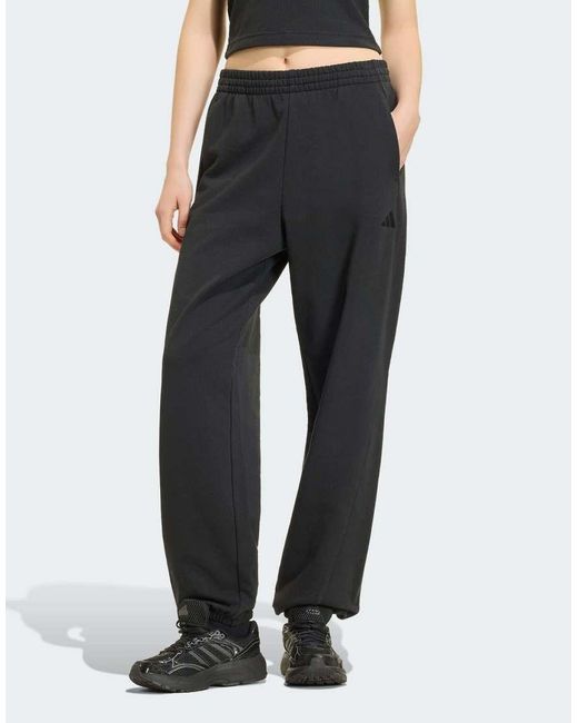 Adidas Originals Black Adidas Kit Small Logo Loose Cuffed Pants