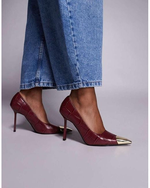 Public Desire Blue Rotate Heeled Pumps