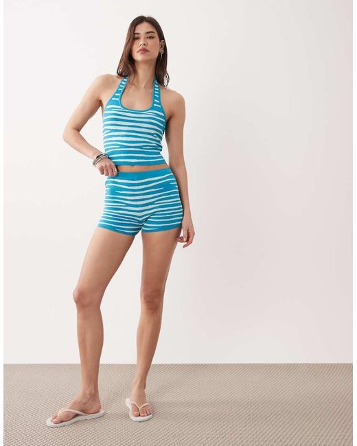Kulani Kinis Yellow Stripe Knit Micro Shorts