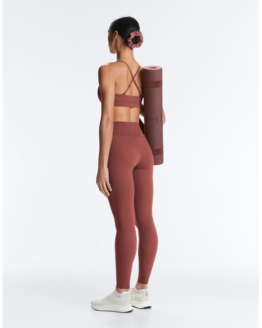 Oysho Red Comfortlux Light-support Sports Bra With Crossover Straps