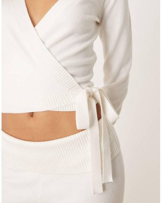 Hollister White Gilly Hicks Cosy Knit Multi-way Wrap Sweater Co-ord