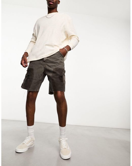 Jaded London Natural Denim Carpenter Shorts for men