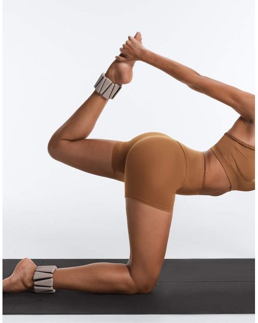 Oysho Brown Comfortlux High-rise 10cm Hot Pants