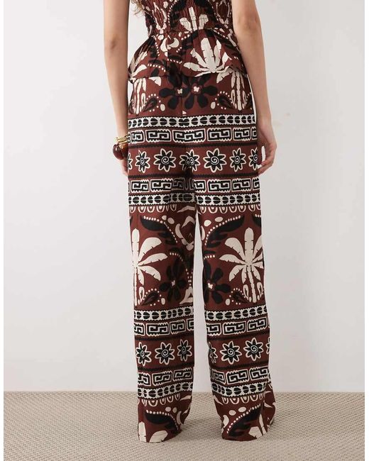 New Look Black Co-ord Palm Beaded Wide Leg Trousers