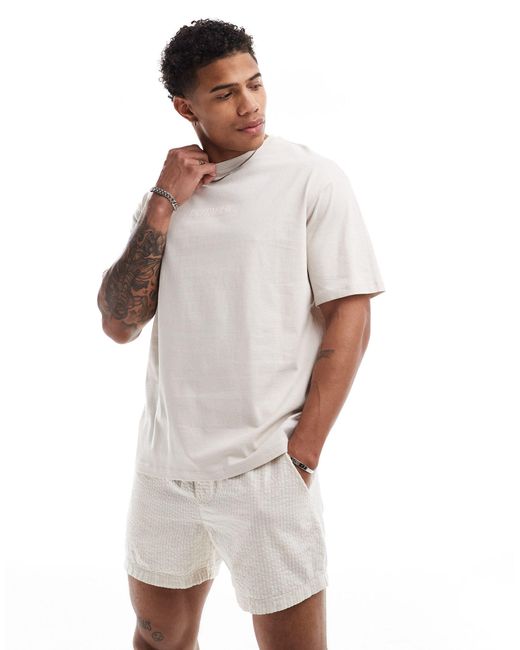SELECTED White Oversized T-shirt With Floral Back Print for men