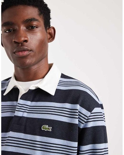 Lacoste Blue Stripe Rugby Shirt for men