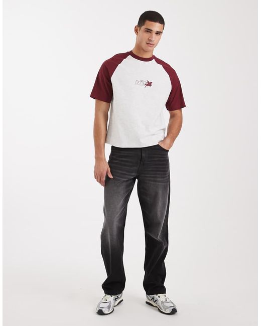 Cotton On Red Boxy Oversized Graphic T-Shirt for men