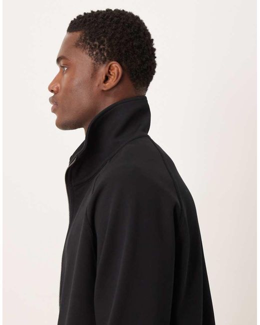 Mango Black Relaxed Fit Zip Through Sweatshirt for men