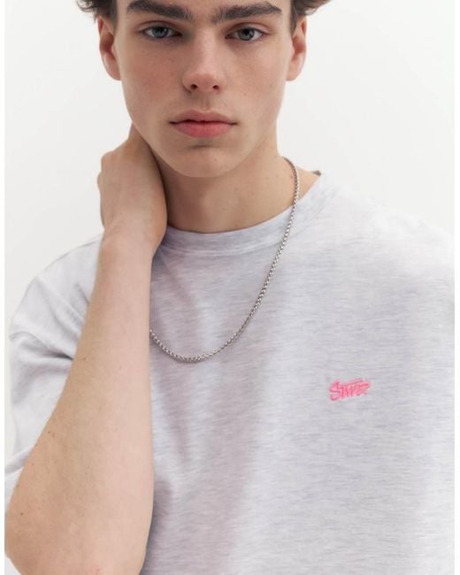 Pull&Bear White Boxy Stwd Logo T-shirt for men