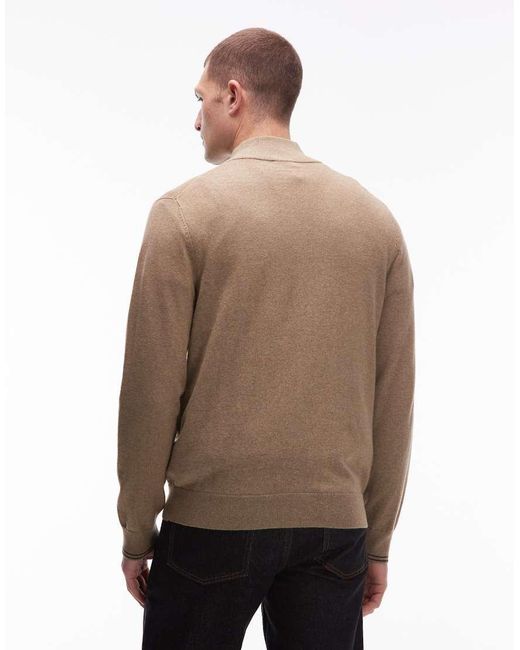 Paul Smith Brown Paul Smith Quarter-zip Zebra Logo Sweatshirt for men