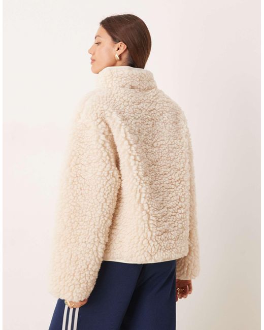 ASOS Blue High Pile Borg Zip Through Fleece