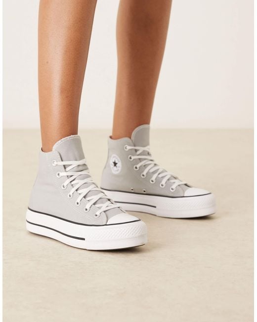 Converse Natural Chuck Taylor All Star Lift Hi Platform Trainers