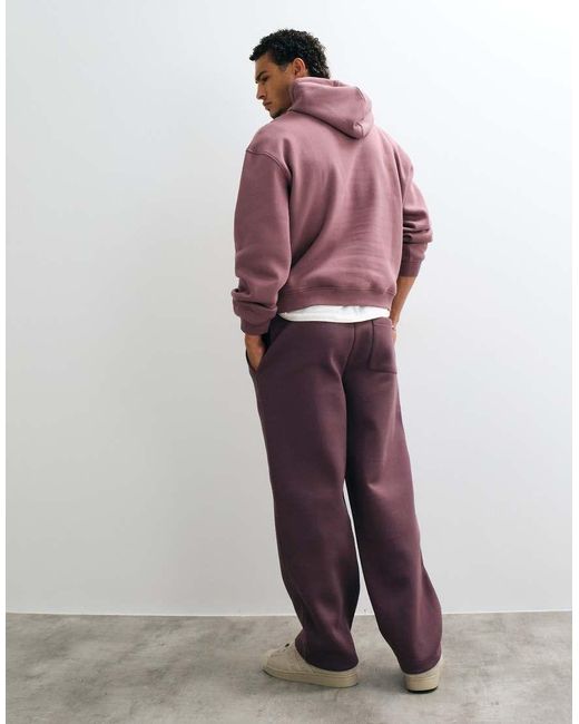 ASOS Purple Wide Leg Scuba-Style Fabric Jogger With Embroidery for men