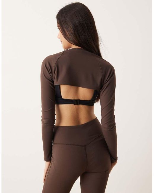 Gina Tricot Brown Mix And Match Soft Yoga Bolero