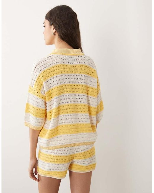 ASOS Yellow Sally Beach Knit Short Co Ord