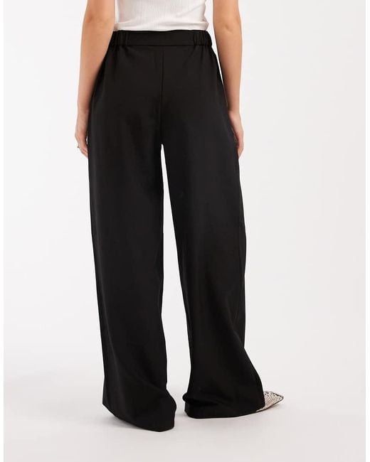 ASOS Black Tailored Relaxed Straight Leg Trousers