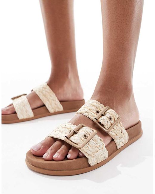 Roxy White Into Summer Slide Sandals