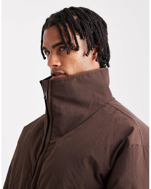 ASOS Brown Borg Lined Puffer for men