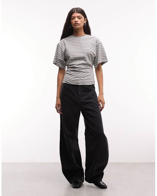Weekday Gray Cinched Waist T-shirt