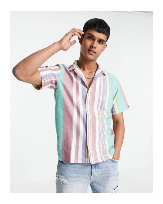 Short Sleeve Stripe Oxford Shirt 
